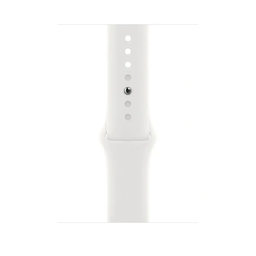 Apple Watch SE 2 GPS 44mm Silver Aluminum Case with White Sport Band - S/M (MNTH3)