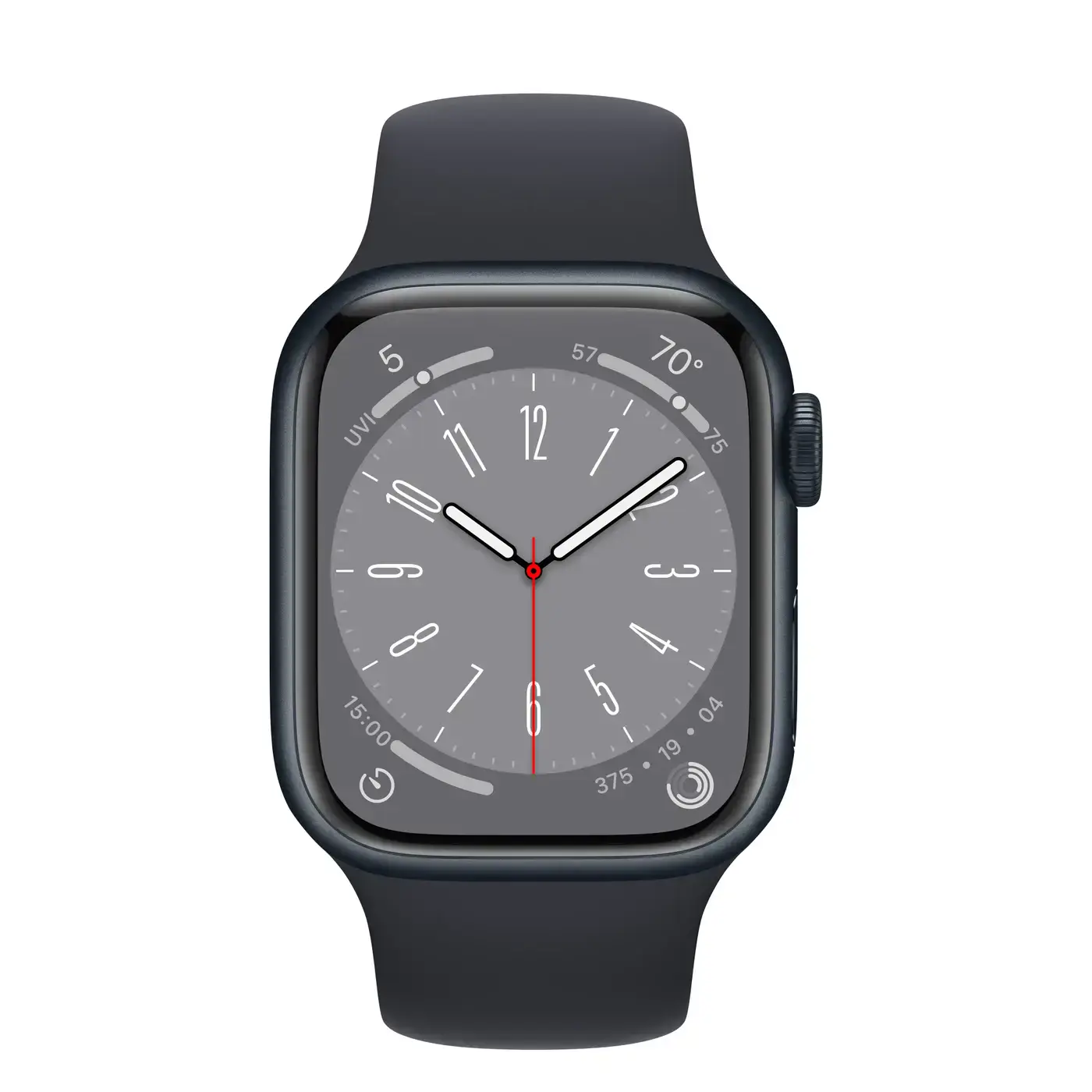 Apple Watch Series 8 GPS 41mm Midnight Aluminum Case with Midnight Sport Band - Regular (MNP53)