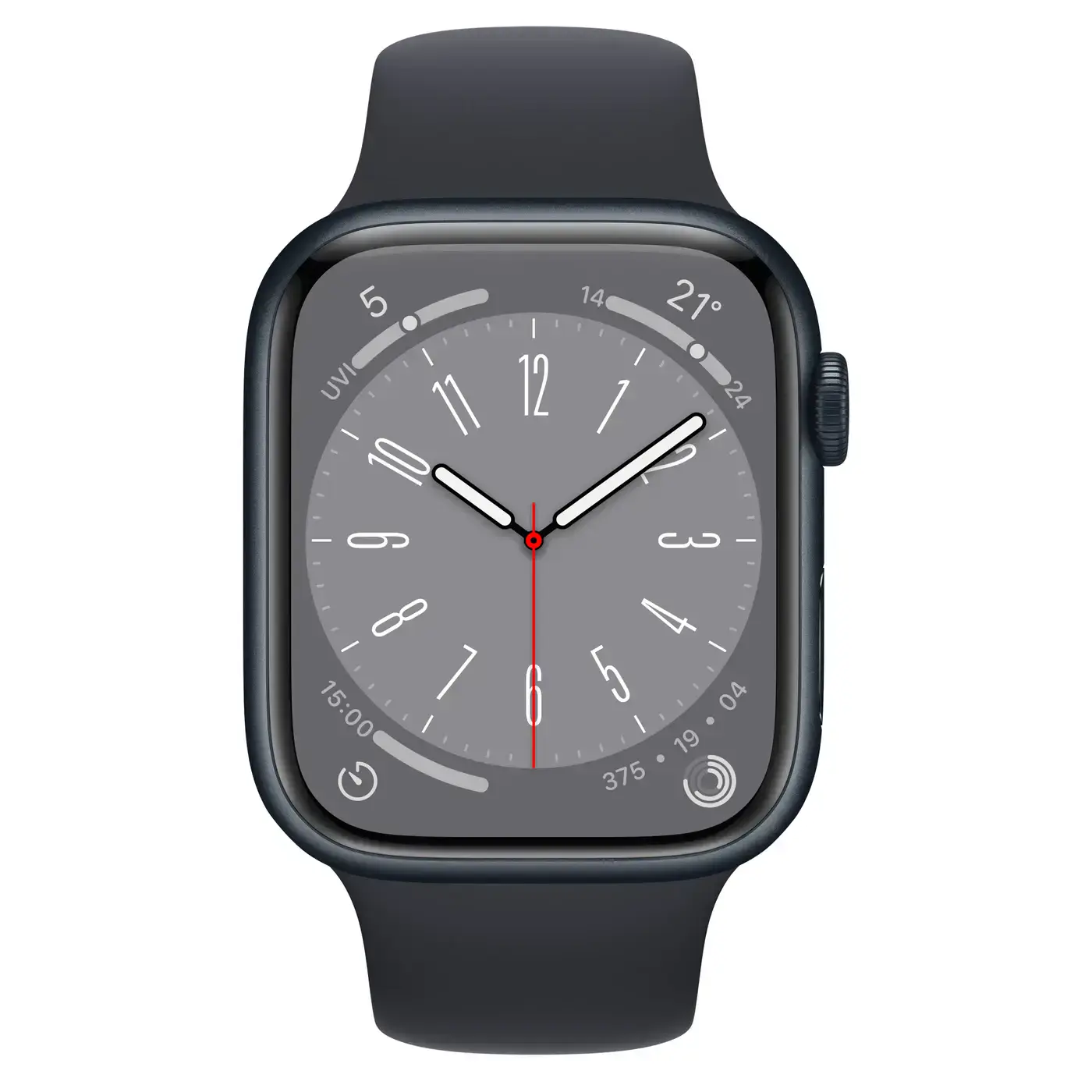 Apple Watch Series 8 GPS 45mm Midnight Aluminum Case with Midnight Sport Band - Extra Large (MLYT3)