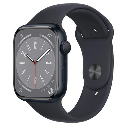 Apple Watch Series 8 GPS 45mm Midnight Aluminum Case with Midnight Sport Band - Regular (MNP13)