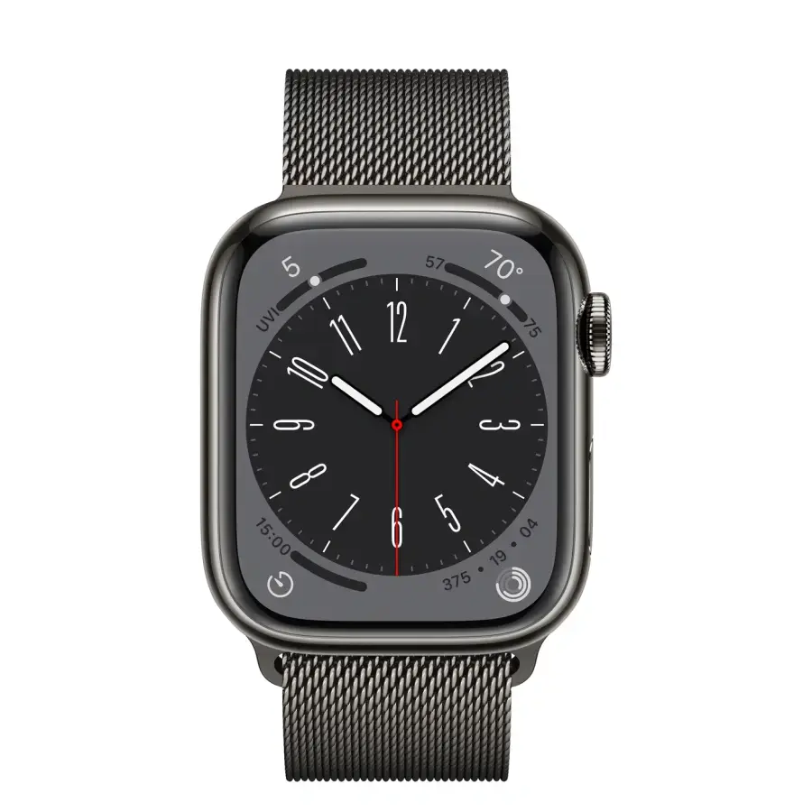 Apple Watch Series 8 GPS + Cellular 41mm Graphite Stainless Steel Case with Milanese Loop Graphite (MNJL3, MNJM3)