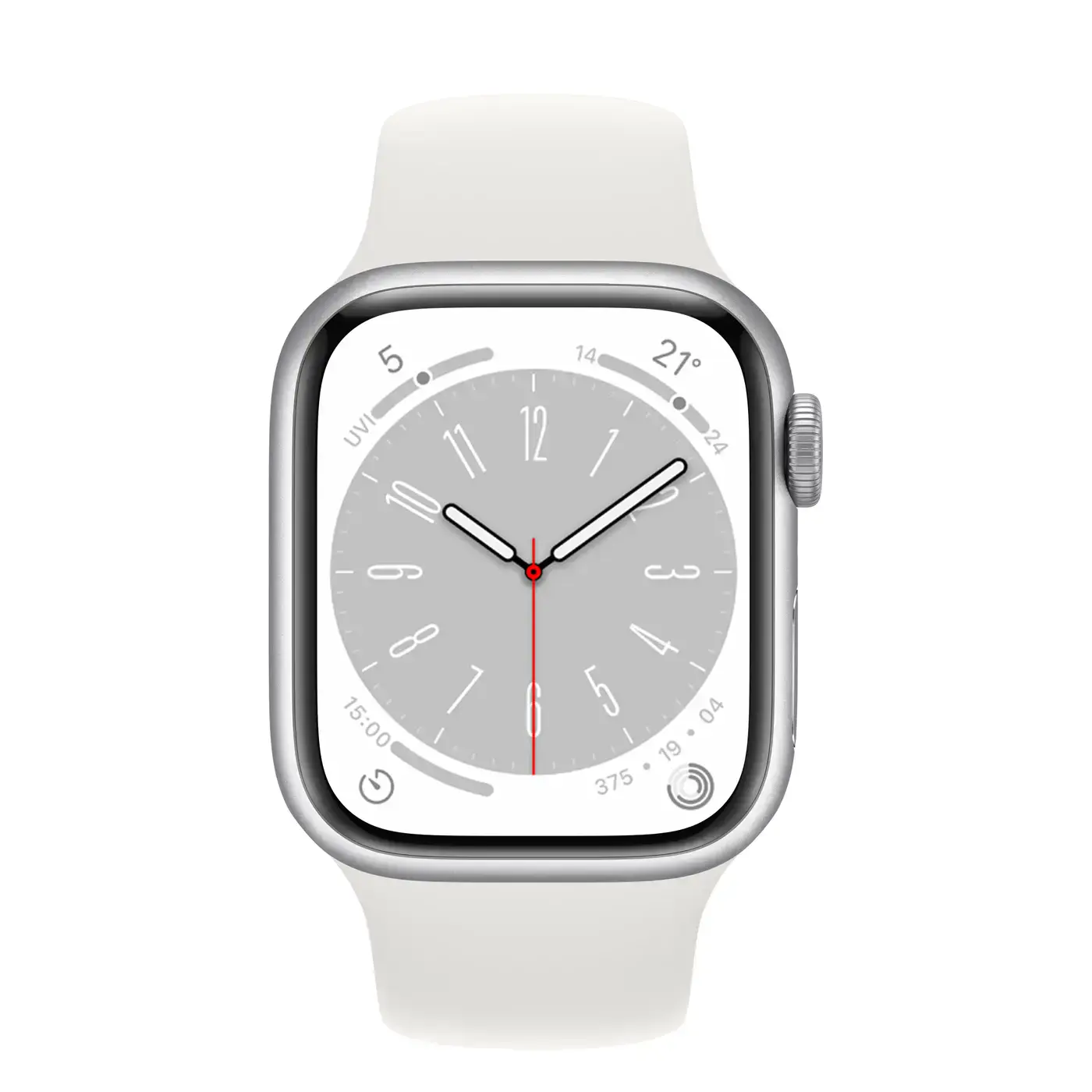 Apple Watch Series 8 GPS + Cellular 41mm Silver Aluminum Case with White Sport Band - Regular (MP4A3)