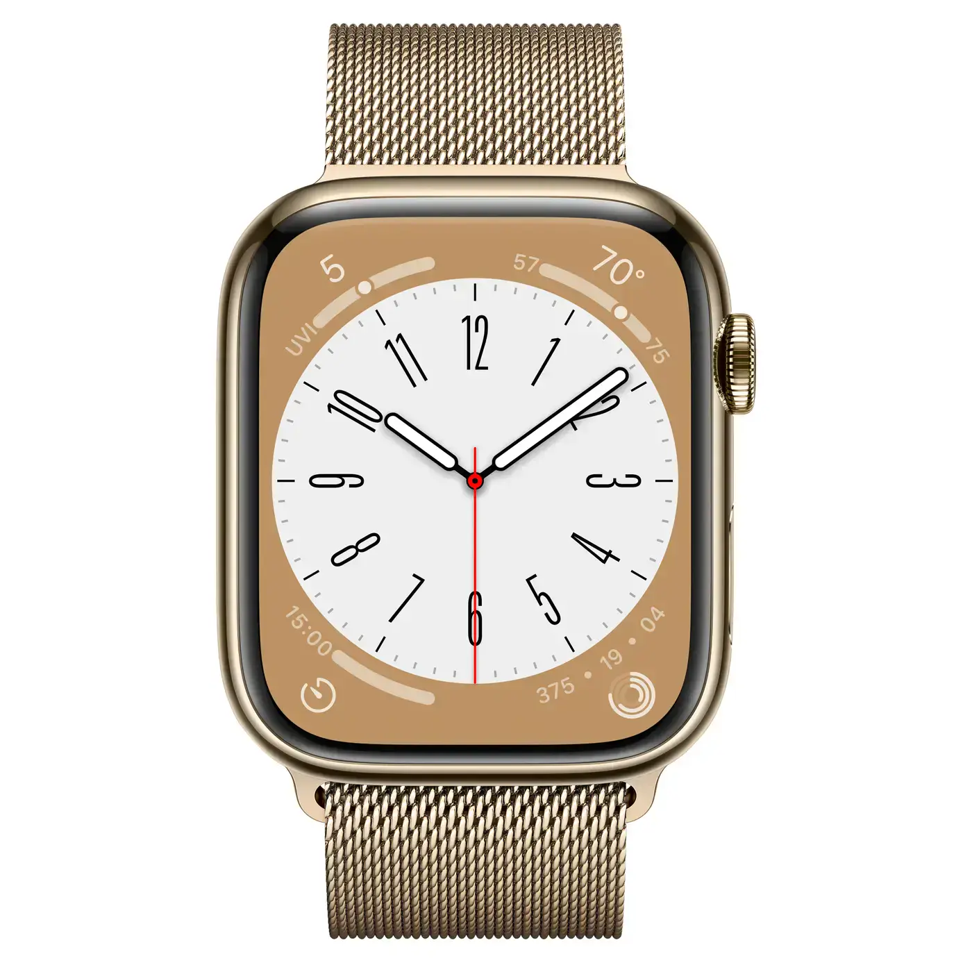 Apple Watch Series 8 GPS + Cellular 45mm Gold Stainless Steel Case with Milanese Loop Gold (MNKP3, MNKQ3)