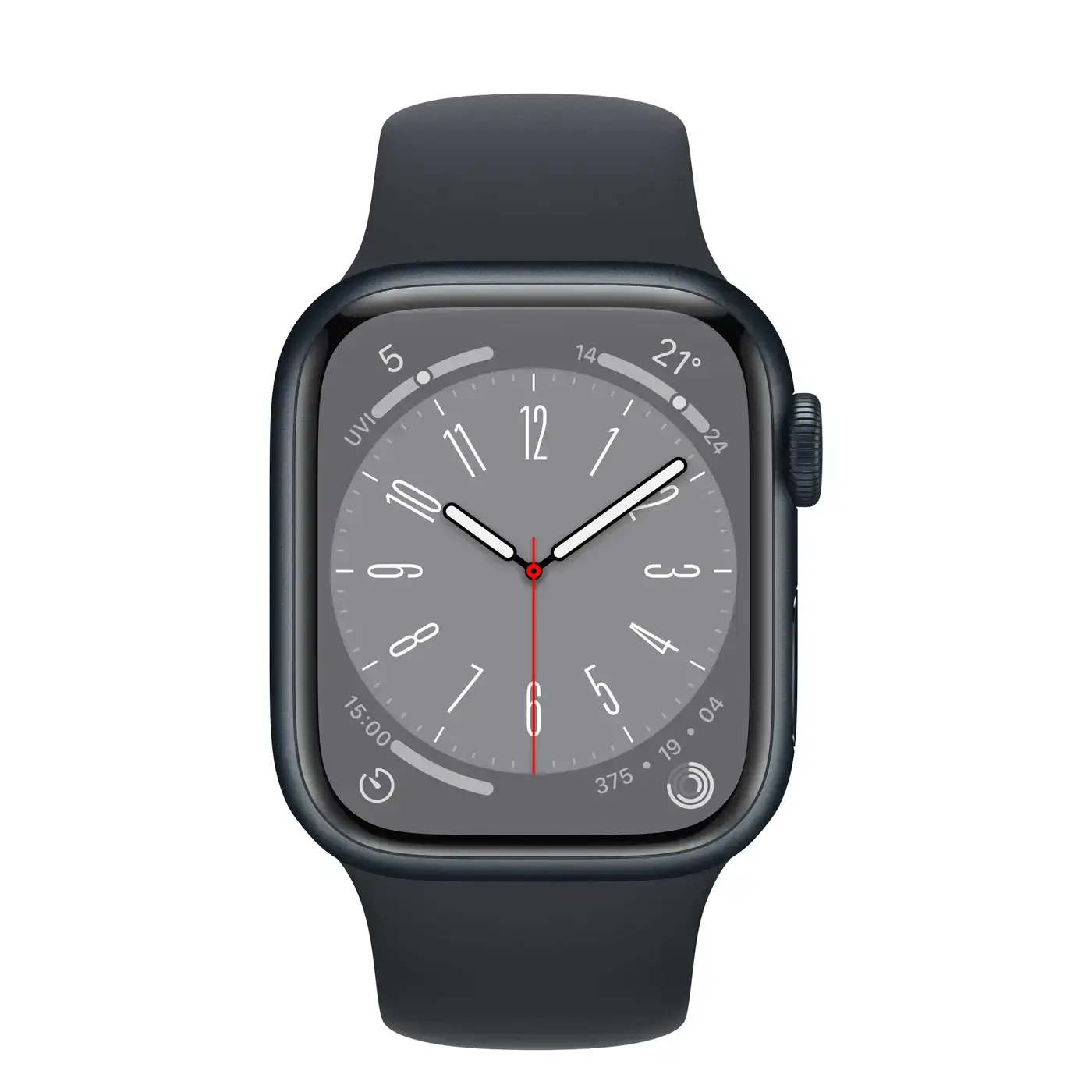 Apple Watch Series 8 GPS + Cellular 45mm Midnight Aluminum Case with Midnight Sport Band - M/L (MNVL3)