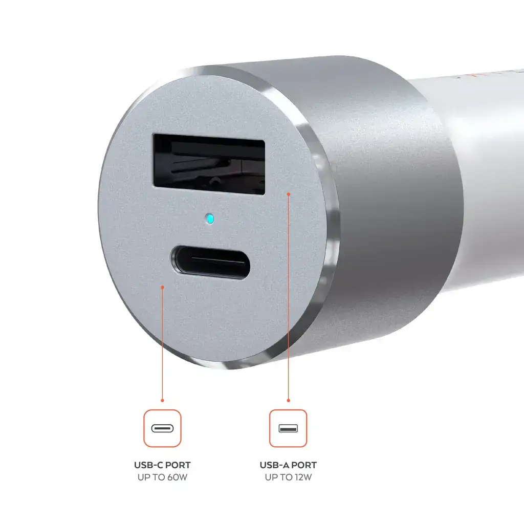 Автомобільний зарядний пристрій Satechi 72W Type-C PD Car Charger Silver (ST-TCPDCCS)