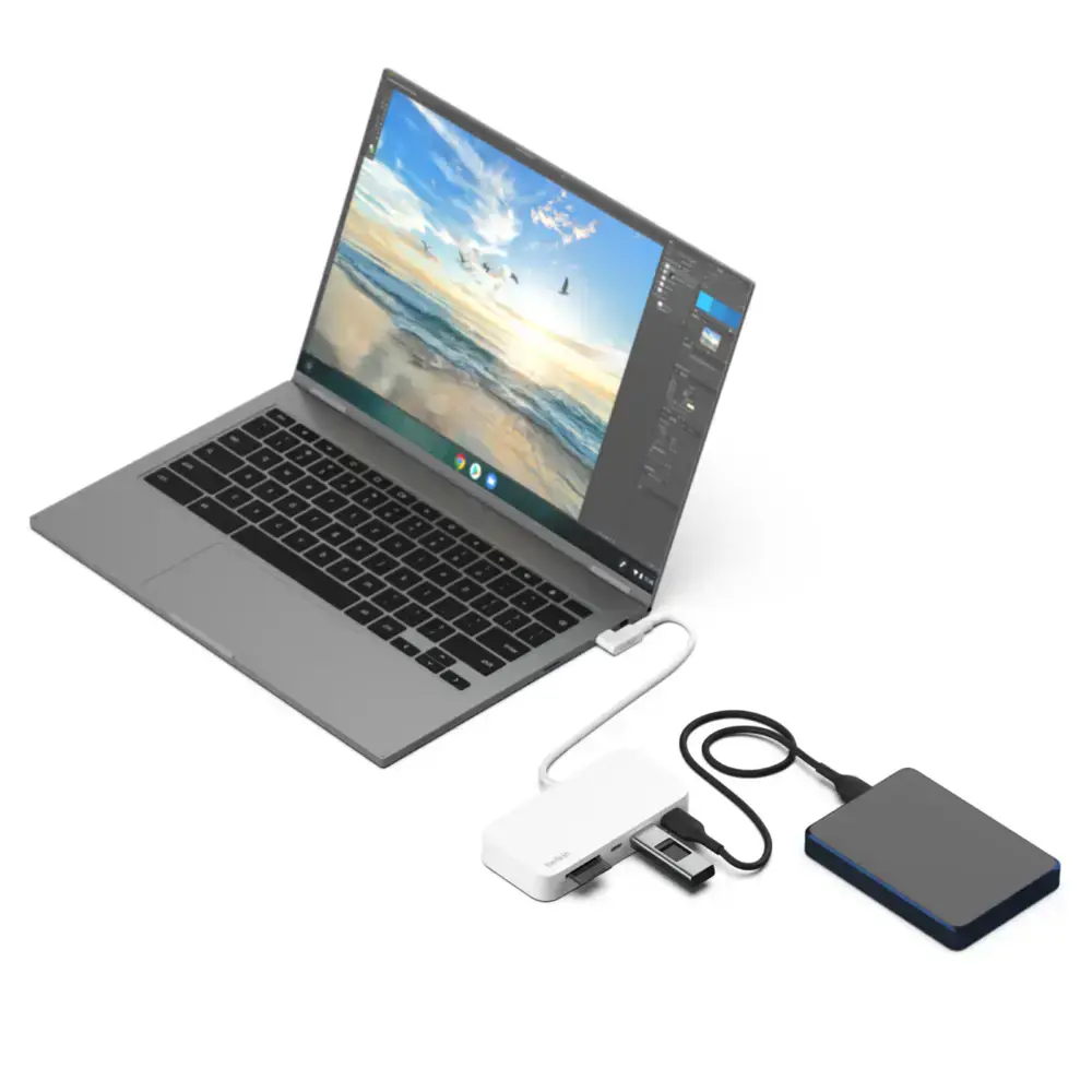 Многопортовый концентратор Belkin USB-C 6-in-1 Multiport Hub with Mount (INC011ttWH)
