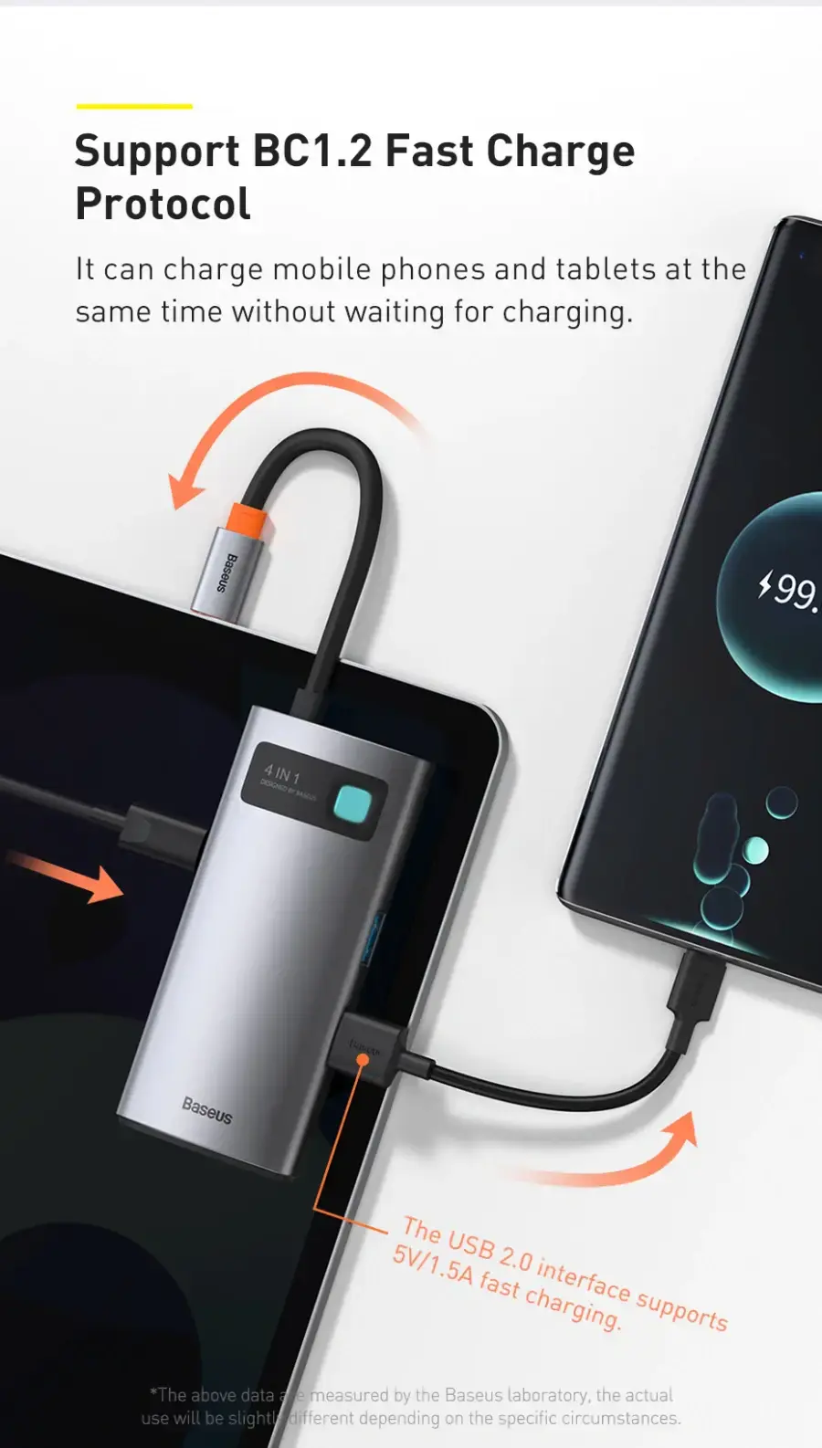 Baseus Metal Gleam Series 4-in-1 Multifunctional Type-C HUB Docking Station Space Gray (CAHUB-CY0G)