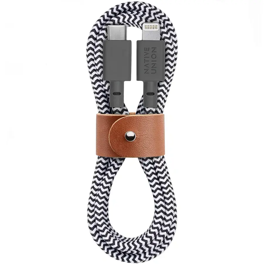 Кабель Lightning NATIVE UNION USB-C to Lightning Belt 1.2m Zebra (BELT-KV-CL-ZEB-2)