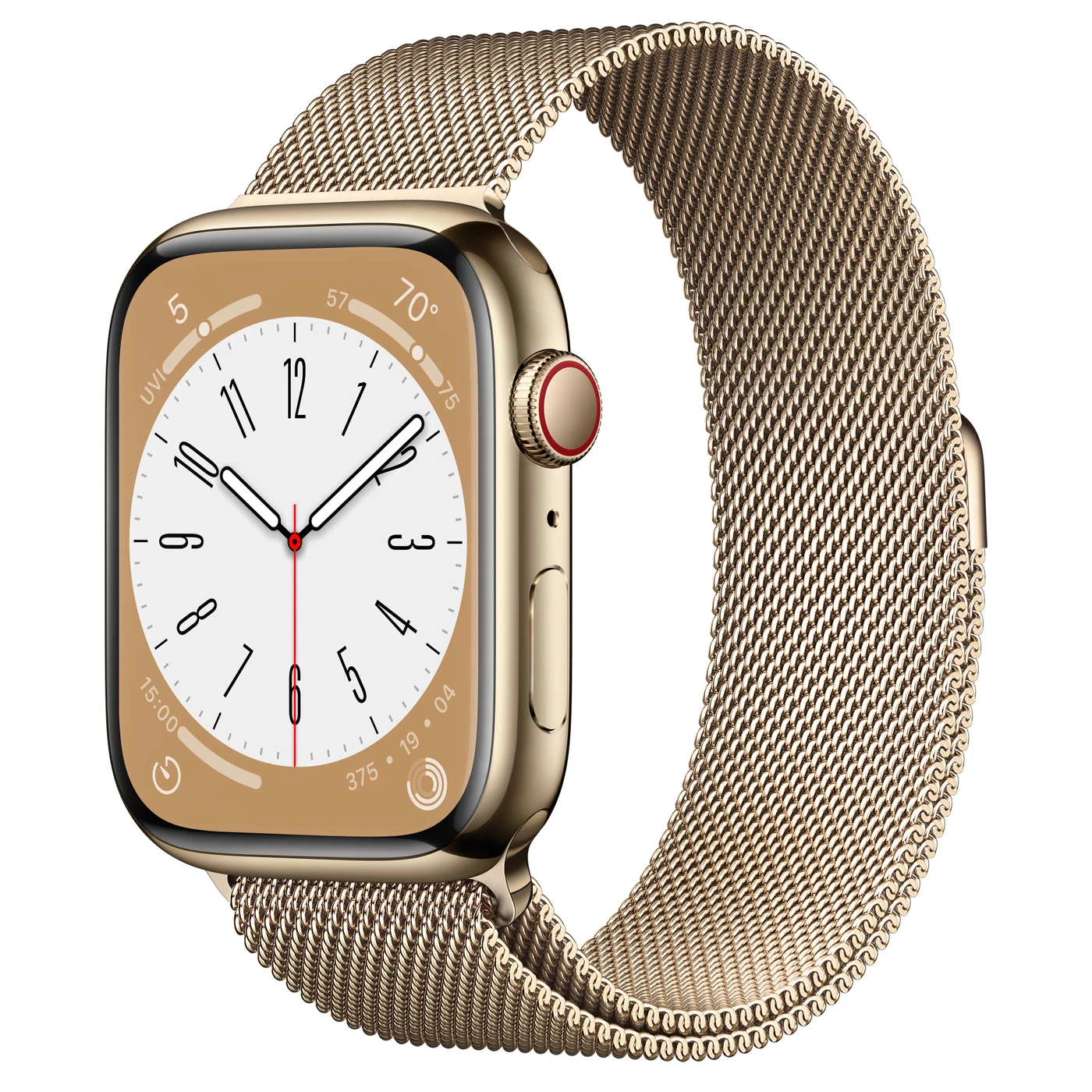 Apple Watch Series 8 GPS + Cellular 45mm Gold Stainless Steel Case with Milanese Loop Gold (MNKP3, MNKQ3)
