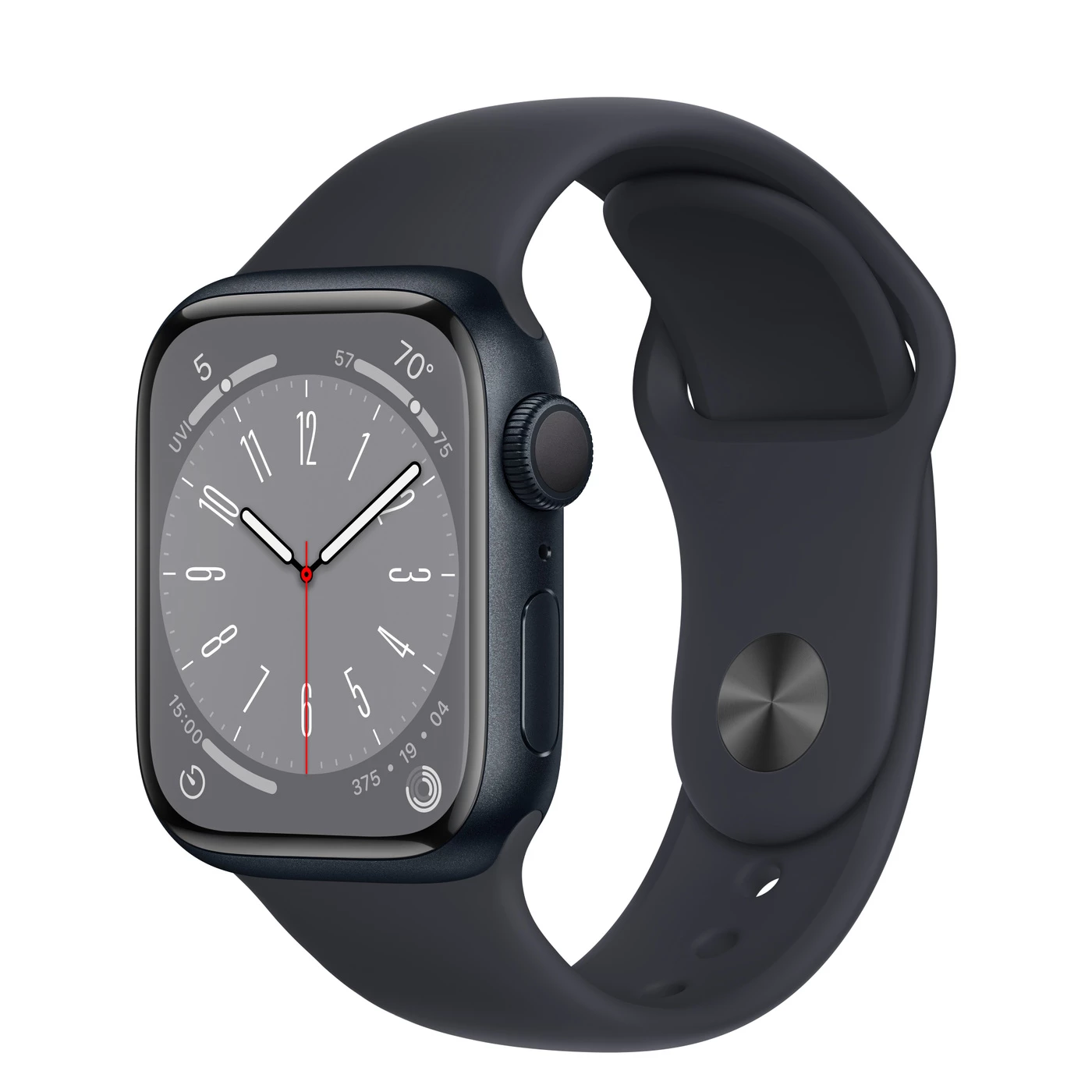 Apple Watch Series 8 GPS 41mm Midnight Aluminum Case with Midnight Sport Band - M/L (MNU83)