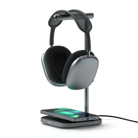 Подставка для наушников 2-в-1 с беспроводным зарядным устройством Satechi Headphone Stand With Wireless Charger (ST-UCHSMCM)