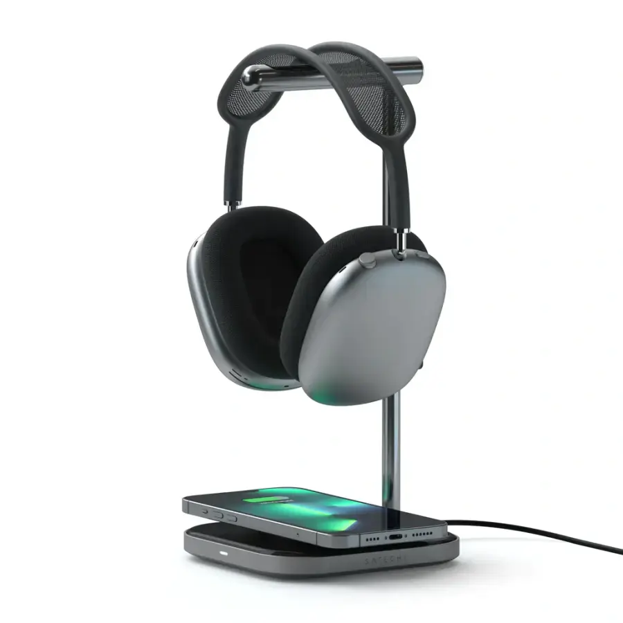 Підставка для навушників 2-в-1 з бездротовим зарядним пристроєм Satechi Headphone Stand With Wireless Charger (ST-UCHSMCM)