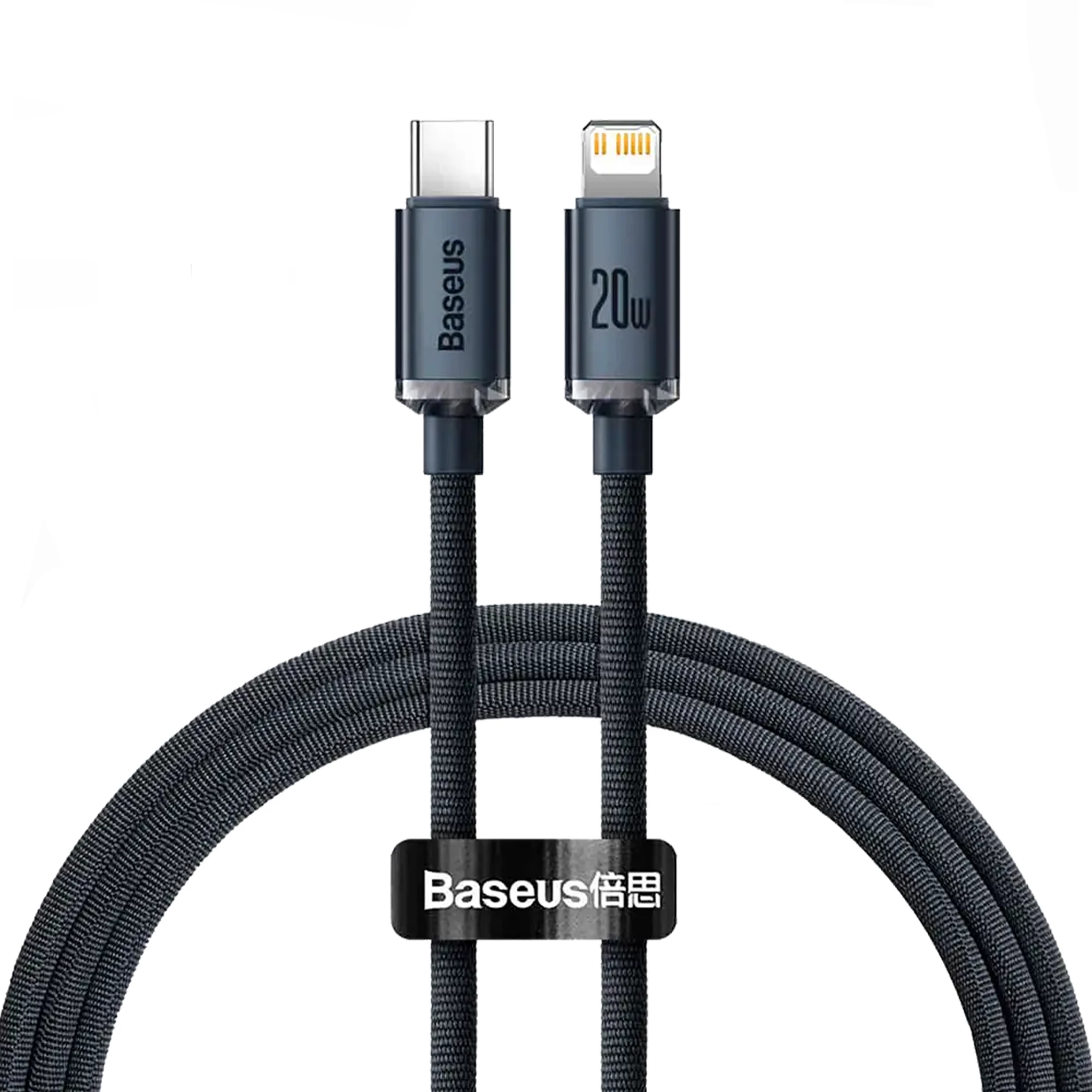Зарядный кабель Baseus Crystal Shine Series Cable USB-C to Lightning 20W 1.2m Black (CAJY000201)