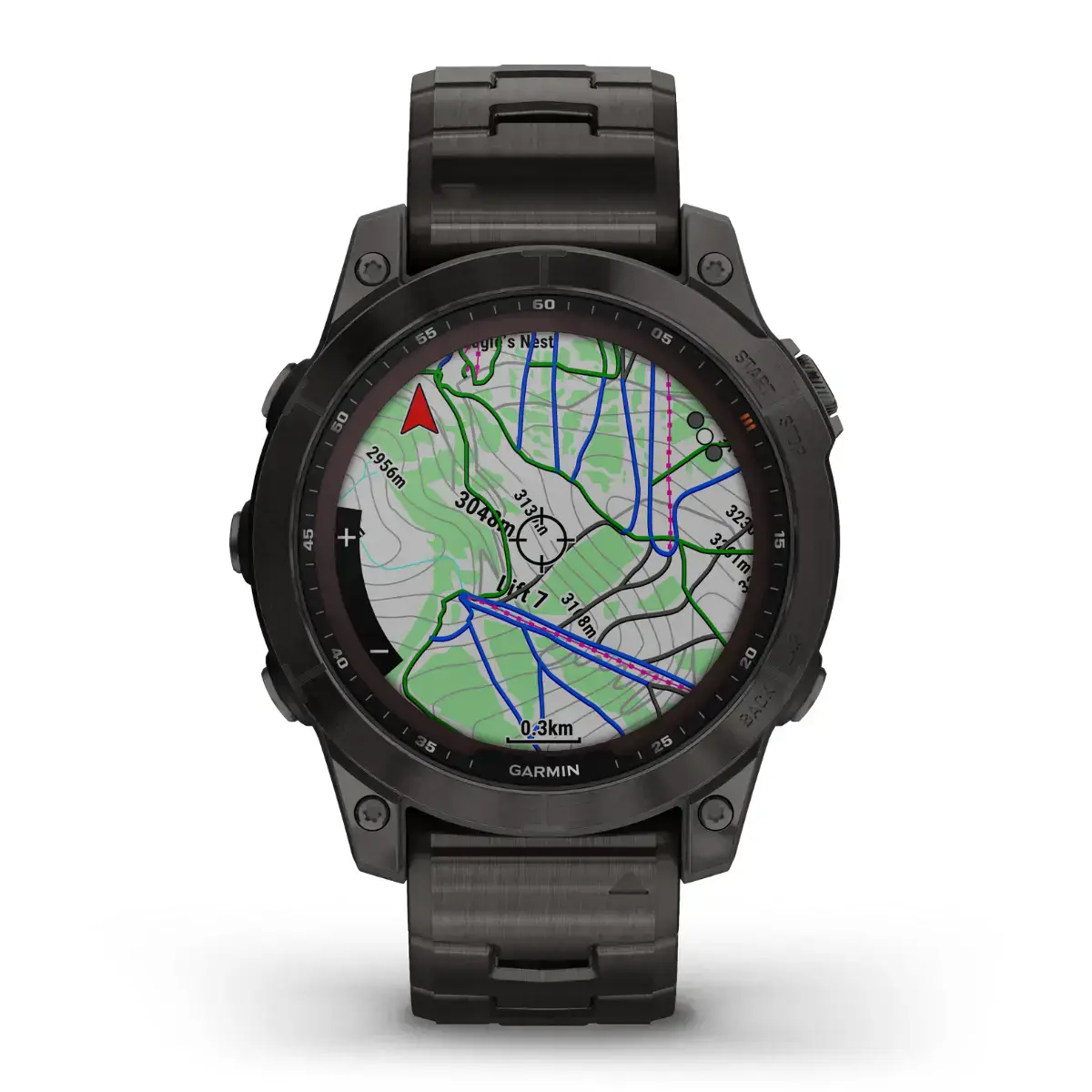 Смарт-годинник Garmin Fenix 7 Sapphire Solar Carbon Grey DLC Titanium with Carbon Grey DLC Vented Titanium Band (010-02540-39)
