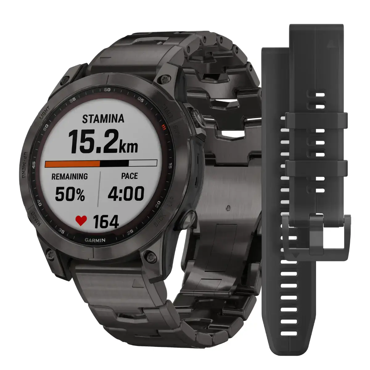Смарт-годинник Garmin Fenix 7 Sapphire Solar Carbon Grey DLC Titanium with Carbon Grey DLC Vented Titanium Band (010-02540-39)