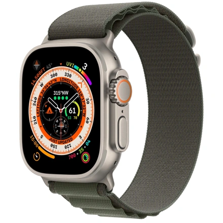 ВЖИВАНИЙ Apple Watch Ultra GPS + Cellular 49mm Titanium Case with Green Alpine Loop - Small (MNHC3, MNHJ3) - Стан: ідеальний | Комплект: повний | Гарантія: 1 міс.