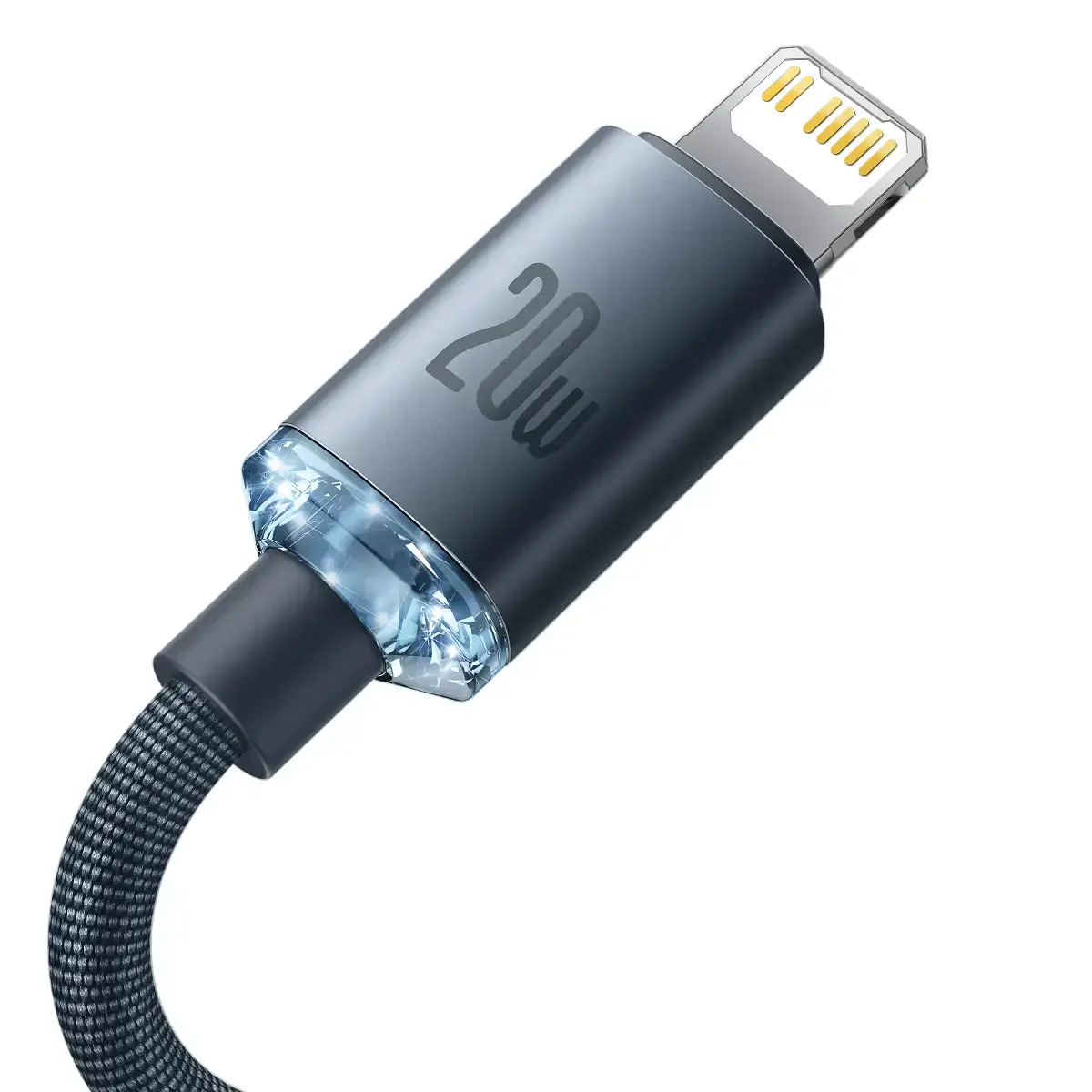 Зарядный кабель Baseus Crystal Shine Series Cable USB-C to Lightning 20W 1.2m Black (CAJY000201)