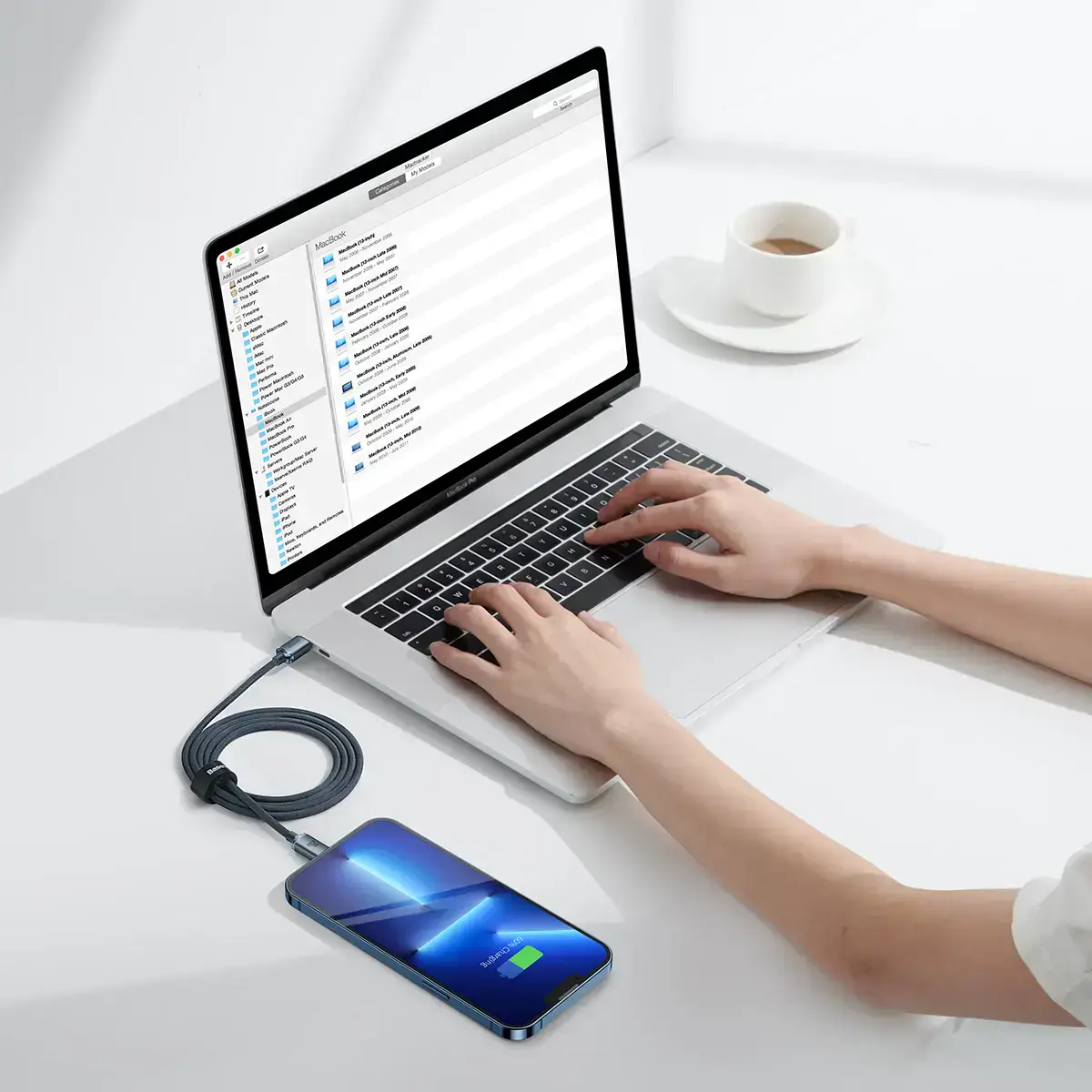 Зарядный кабель Baseus Crystal Shine Series Cable USB-C to Lightning 20W 1.2m Black (CAJY000201)