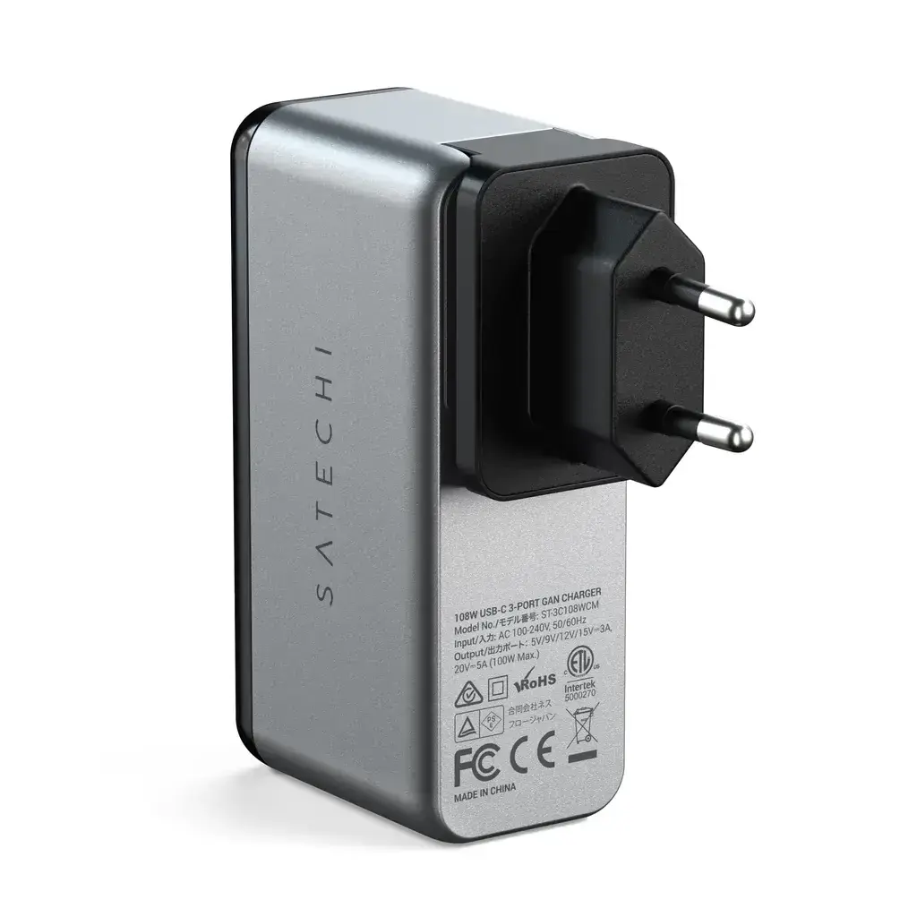 Зарядное устройство для Satechi 108W USB-C 3-Port Gan Wall Charger (ST-3C108WCM)