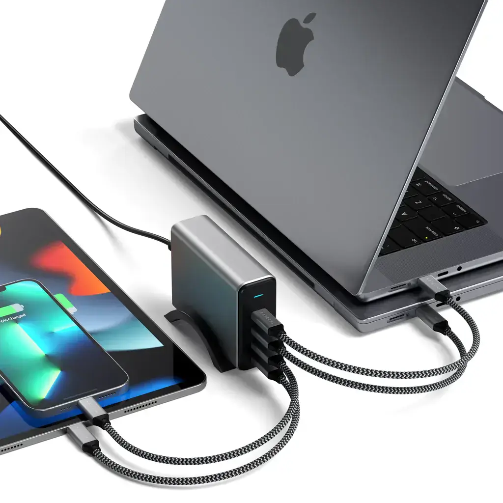 Зарядное устройство Satechi 165W USB-C 4-Port PD GaN Charger - Space Gray (ST-UC165GM-EU)