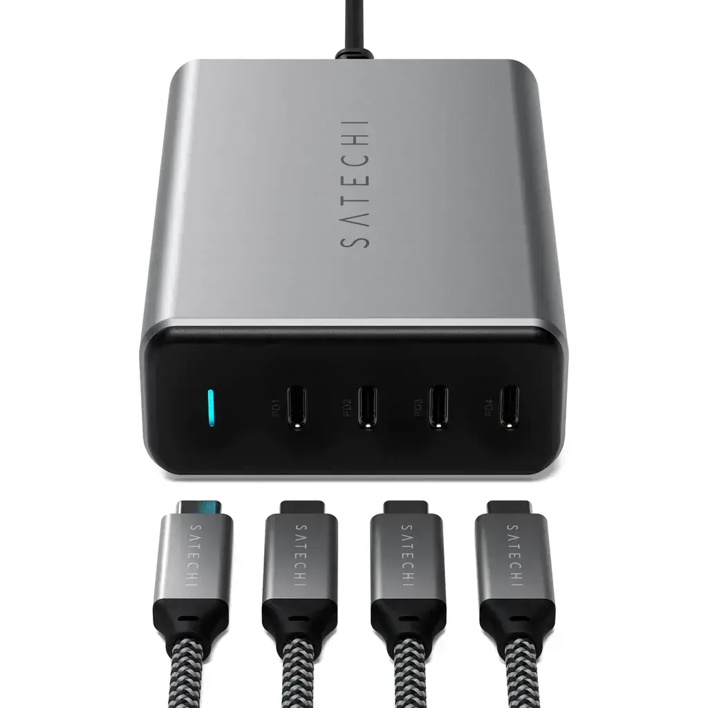 Зарядное устройство Satechi 165W USB-C 4-Port PD GaN Charger - Space Gray (ST-UC165GM-EU)