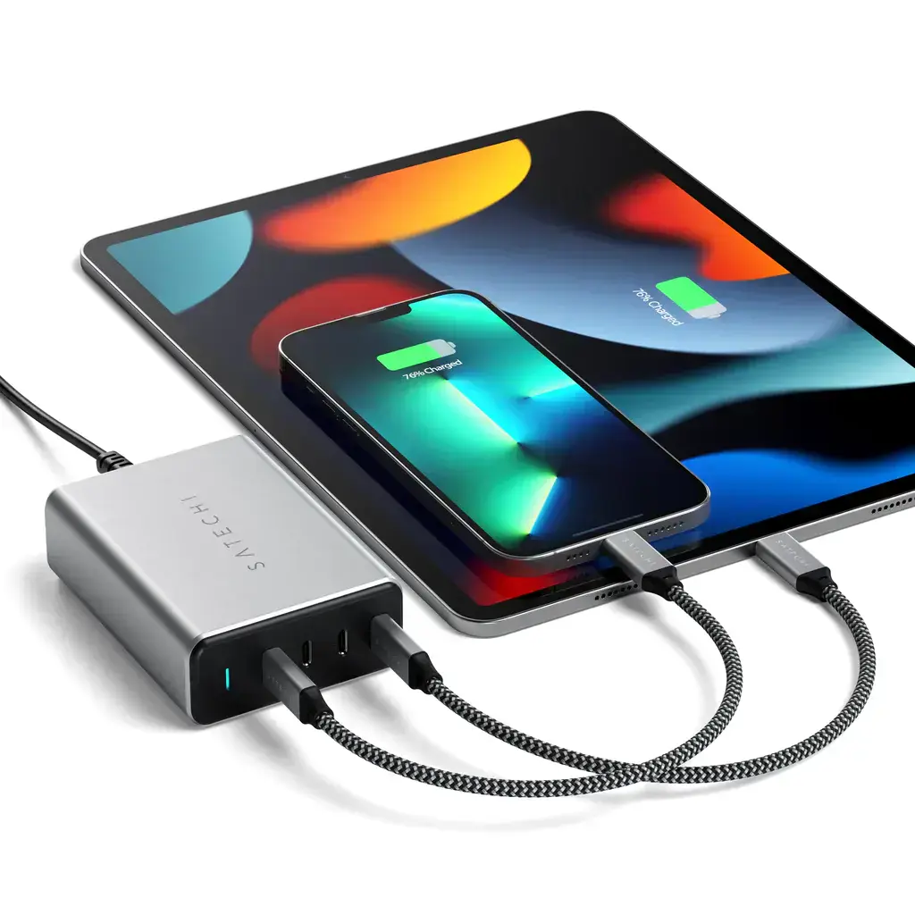 Зарядное устройство Satechi 165W USB-C 4-Port PD GaN Charger - Space Gray (ST-UC165GM-EU)