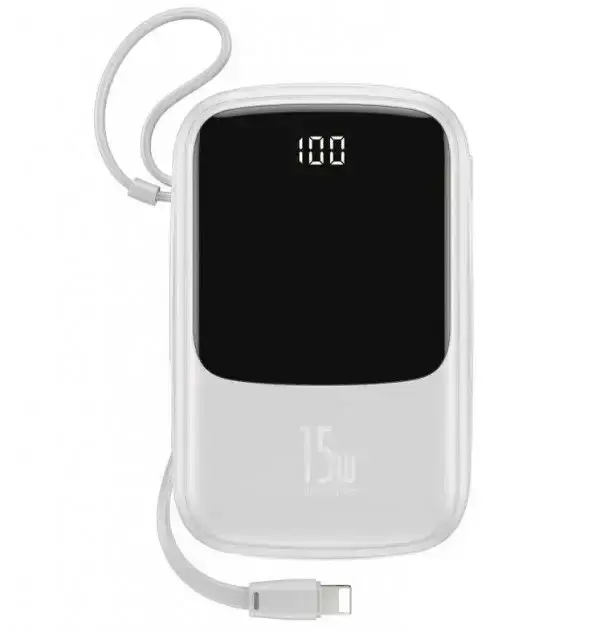 Зовнішній акумулятор Baseus Qpow 10000 mAh White (PPQD-B02)