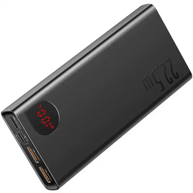 Зовнішній акумулятор Baseus Adaman Metal Digital Display 30000mAh 22.5W Black (PPIMDA-C0A)