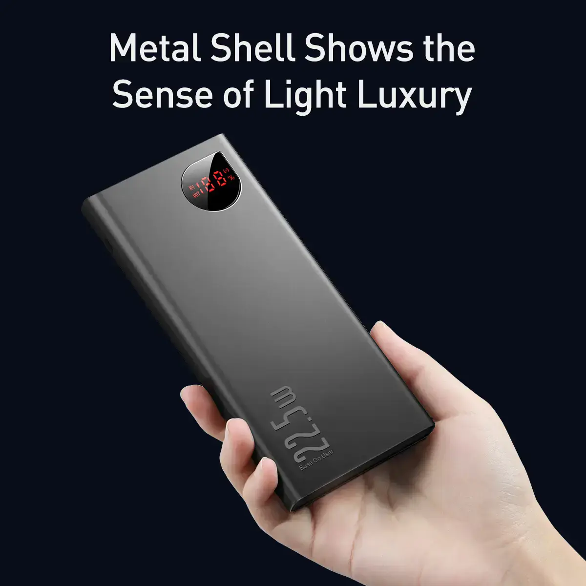 Зовнішній акумулятор Baseus Adaman Metal Digital Display PD3.0+QC3.0 22.5W 10000mAh Black (PPAD000001)