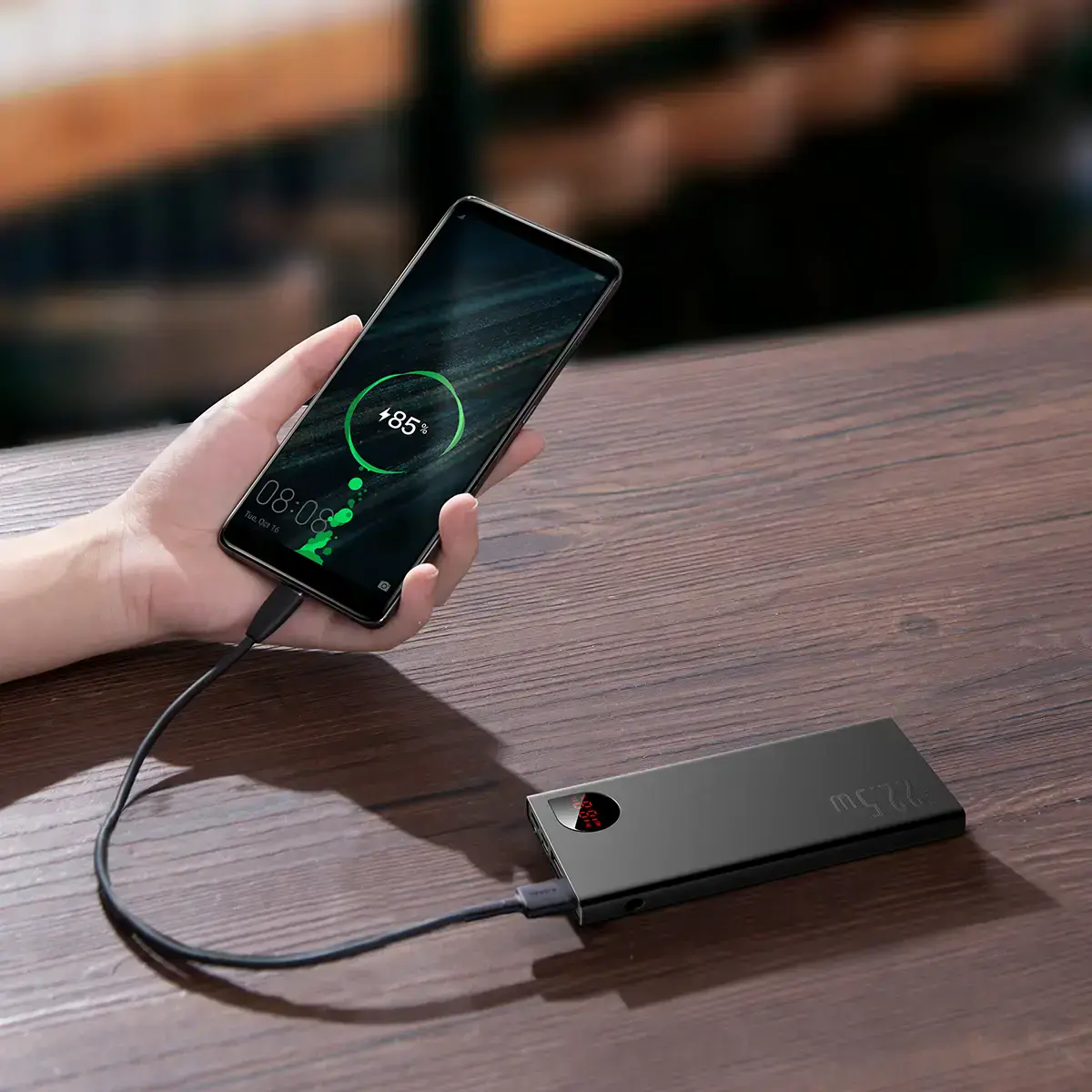 Зовнішній акумулятор Baseus Adaman Metal Digital Display PD3.0+QC3.0 22.5W 10000mAh Black (PPAD000001)