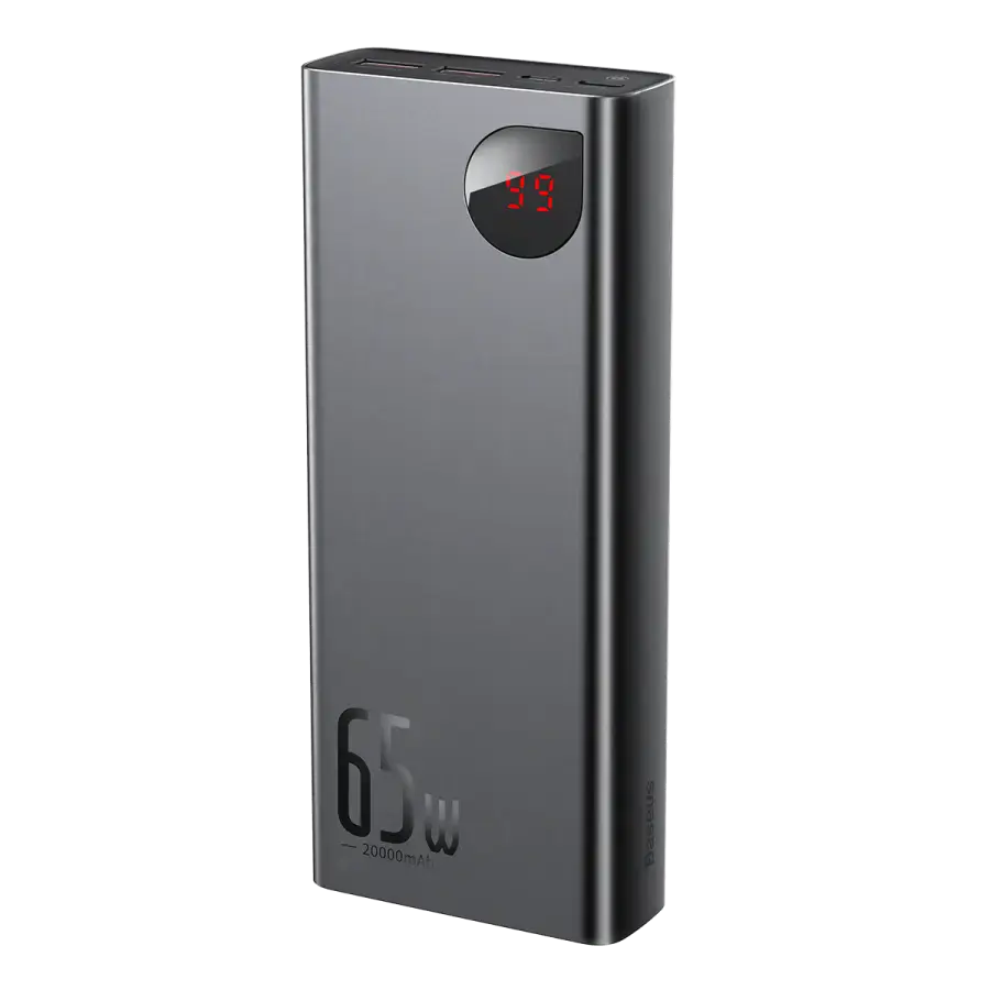 Зовнішній акумулятор Baseus Adaman Metal Digital Display Quick Charge Power Bank 65W 20000mAh Black (PPIMDA-D01)