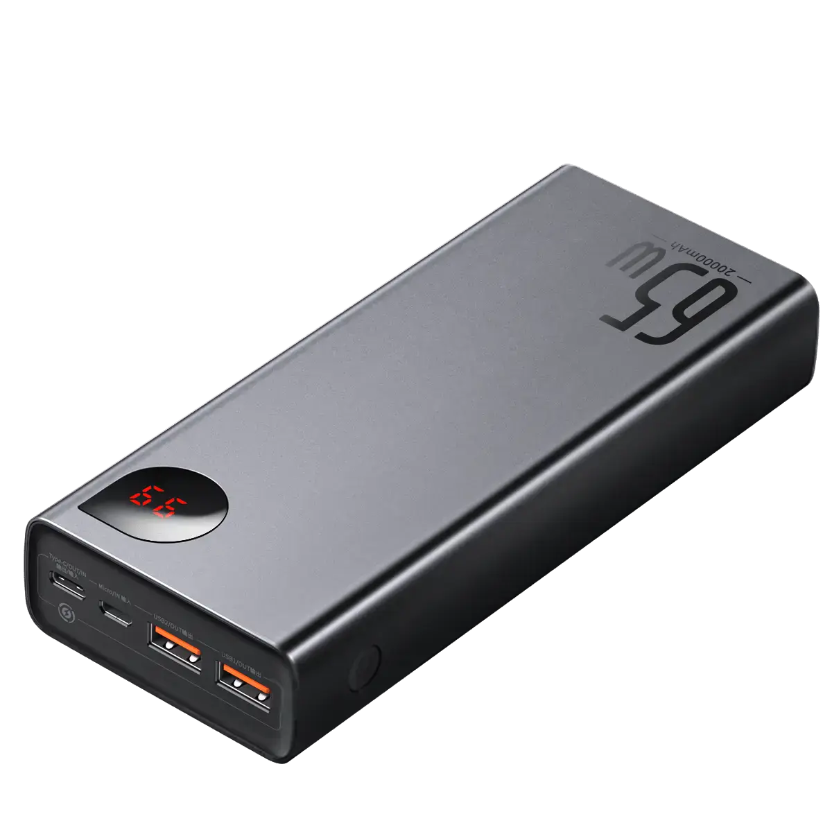 Внешний аккумулятор Baseus Adaman Metal Digital Display Quick Charge Power Bank 65W 20000mAh Black (PPIMDA-D01)