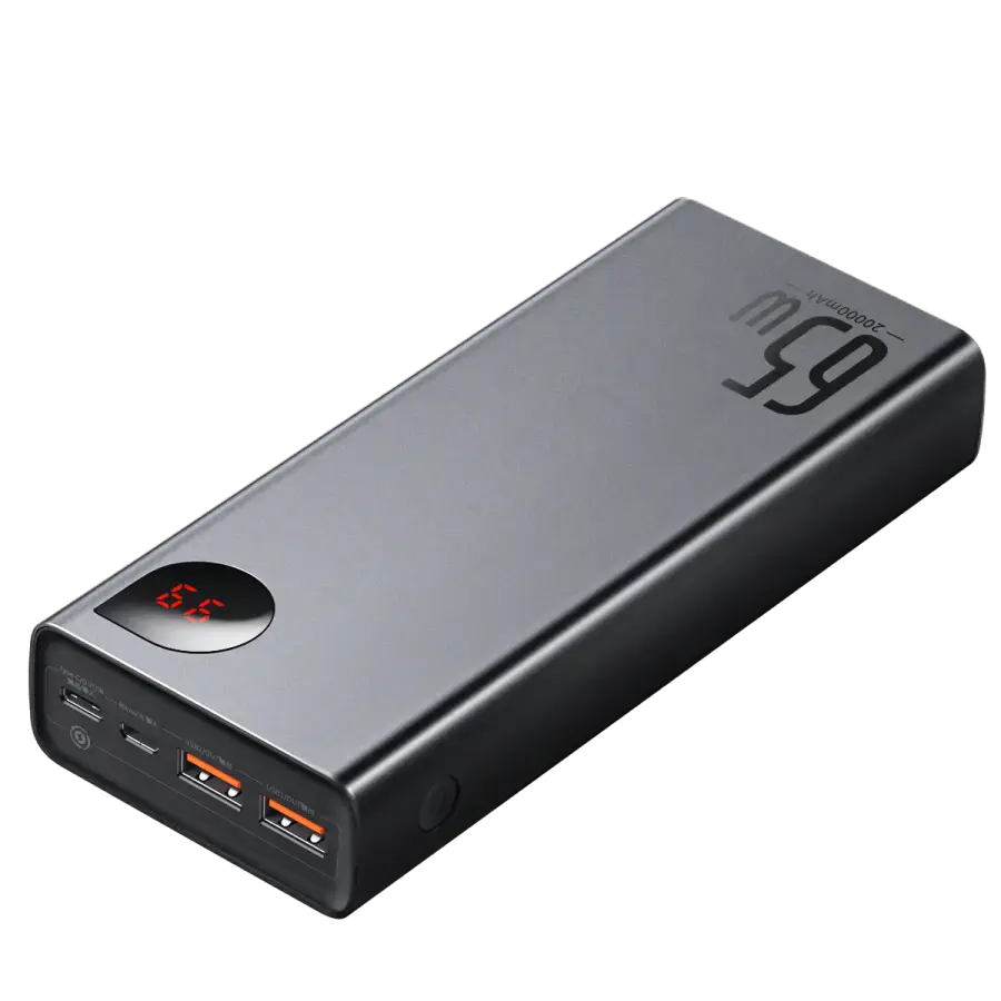 Зовнішній акумулятор Baseus Adaman Metal Digital Display Quick Charge Power Bank 65W 20000mAh Black (PPIMDA-D01)
