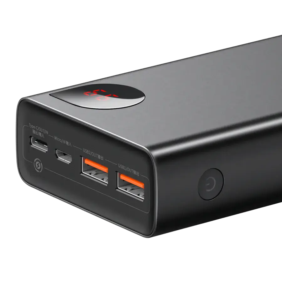 Зовнішній акумулятор Baseus Adaman Metal Digital Display Quick Charge Power Bank 65W 20000mAh Black (PPIMDA-D01)