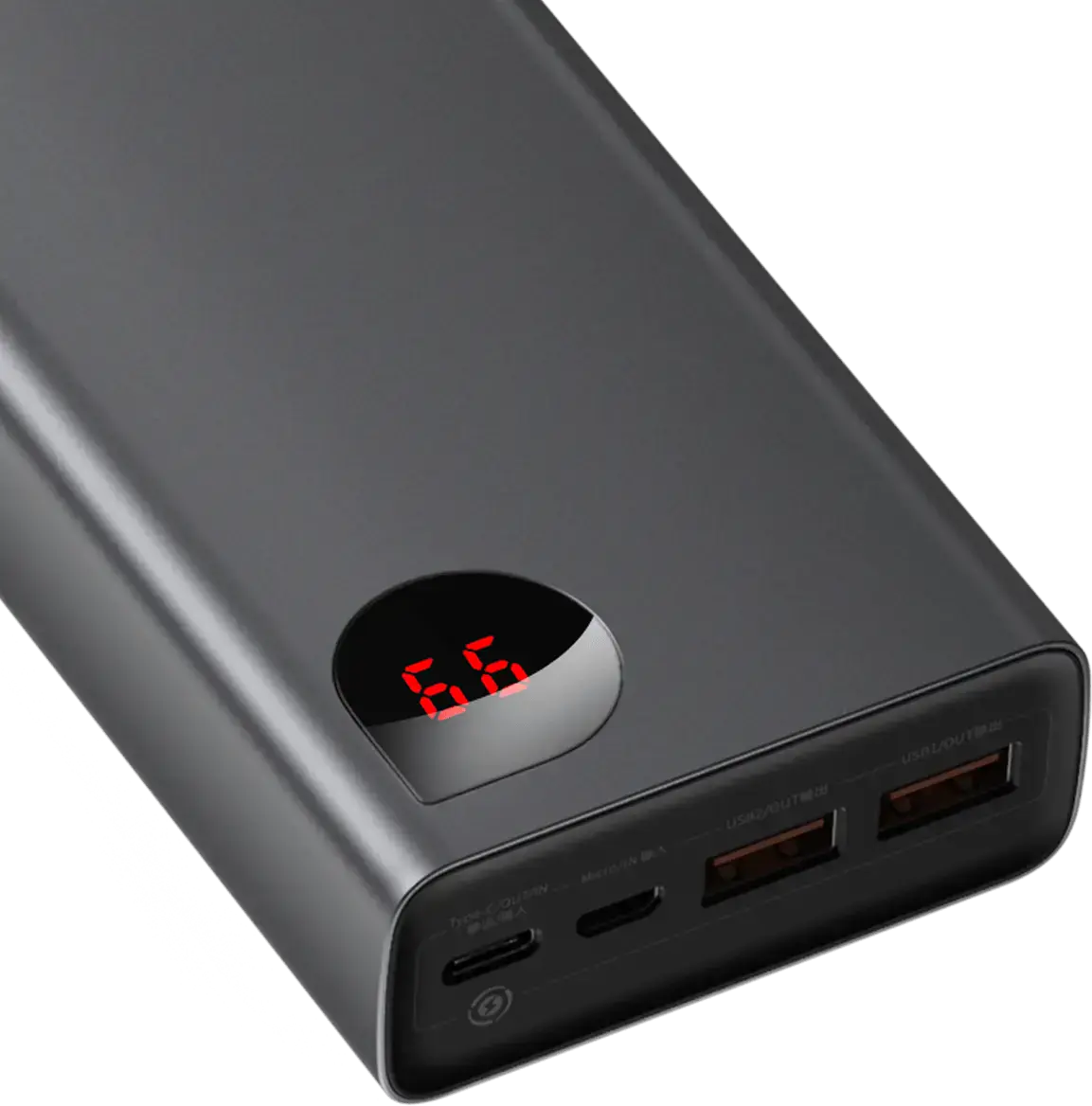 Внешний аккумулятор Baseus Adaman Metal Digital Display Quick Charge Power Bank 65W 20000mAh Black (PPIMDA-D01)