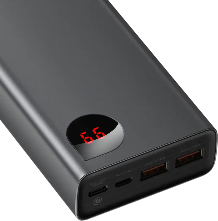 Зовнішній акумулятор Baseus Adaman Metal Digital Display Quick Charge Power Bank 65W 20000mAh Black (PPIMDA-D01)