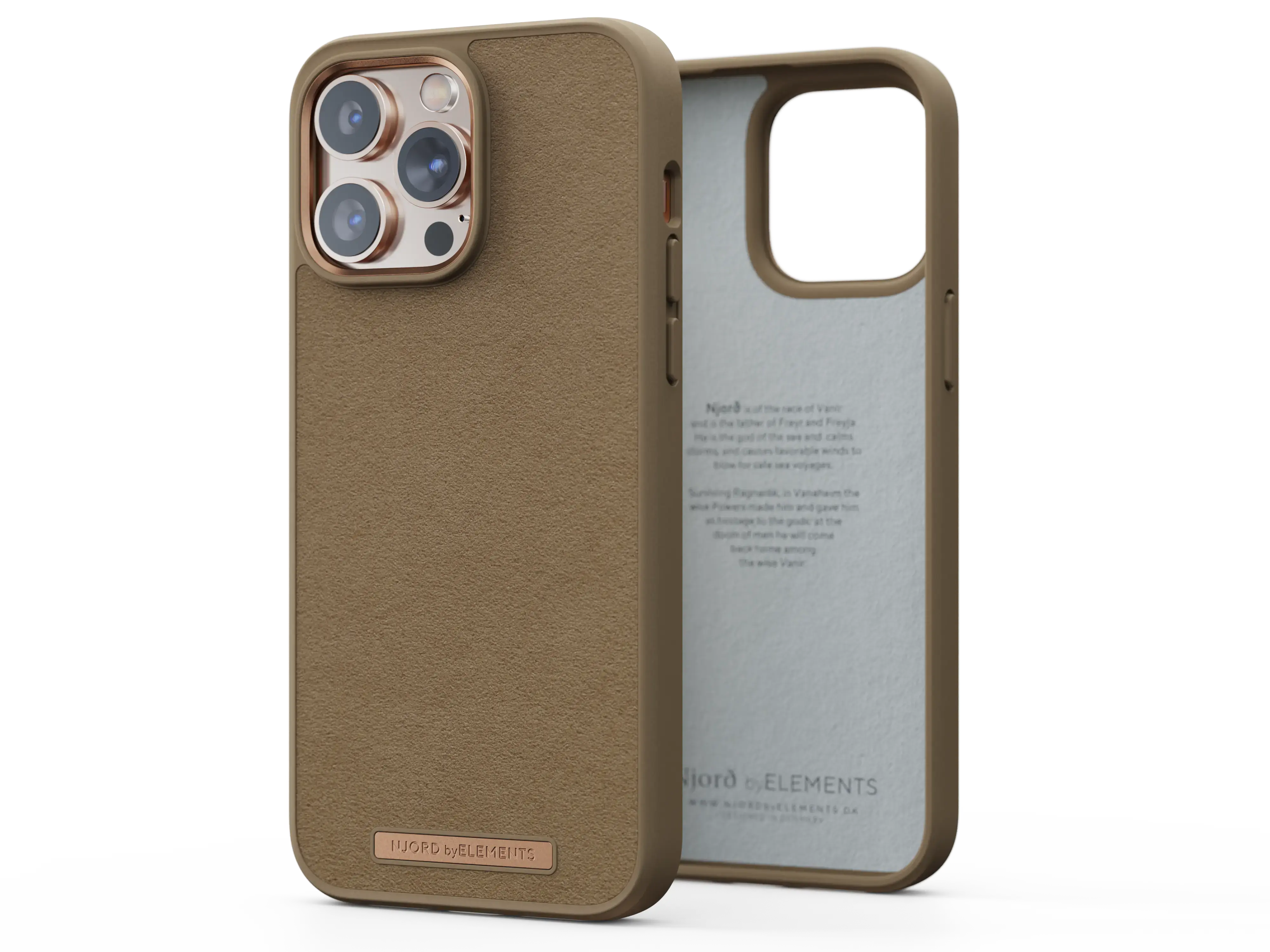 Чехол Njord Suede Comfort+ Case for iPhone 14 Pro Max - Camel (NA44CM04)