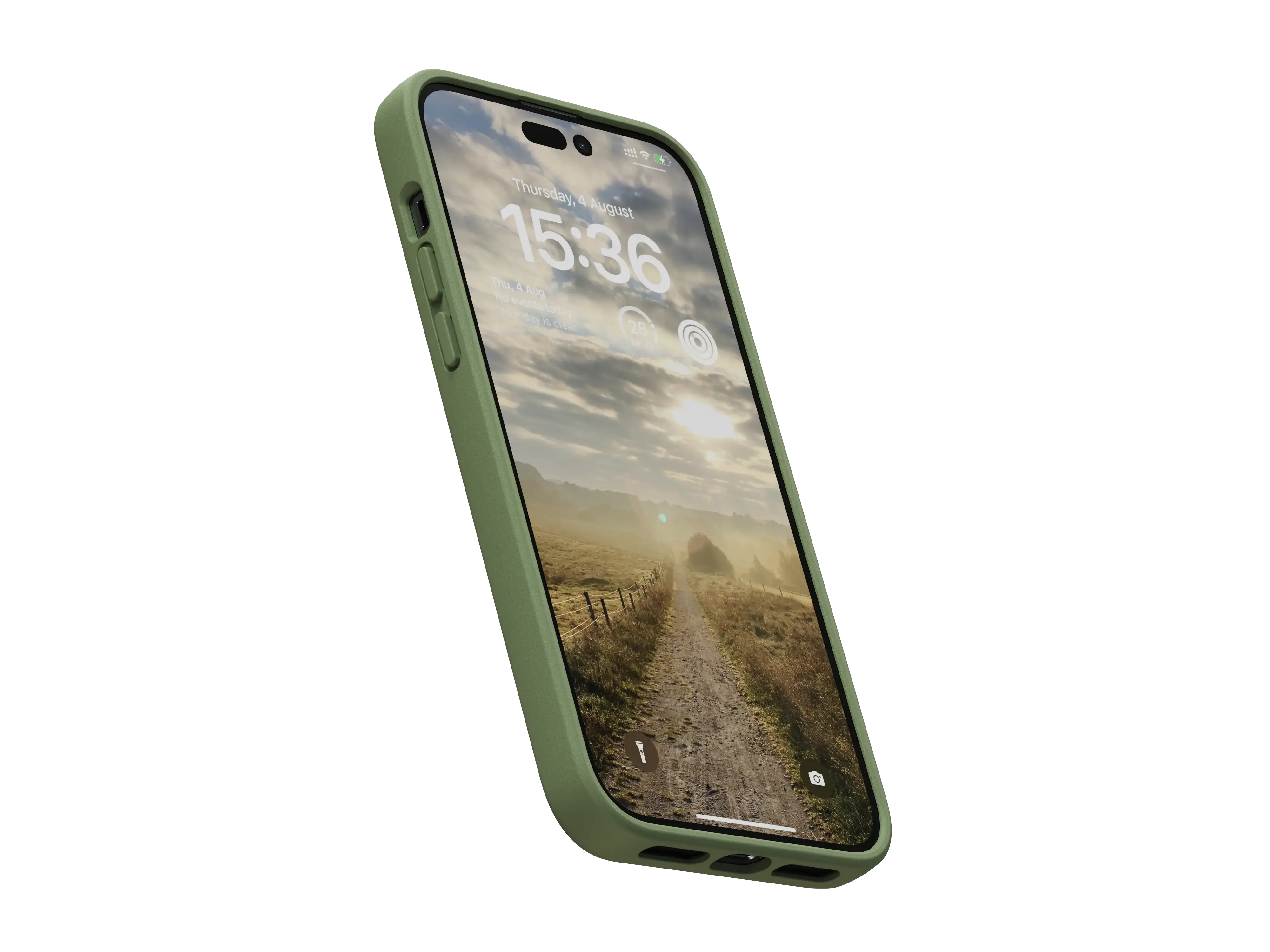Чохол Njord Suede Comfort+ Case for iPhone 14 Pro Max - Olive (NA44CM06)