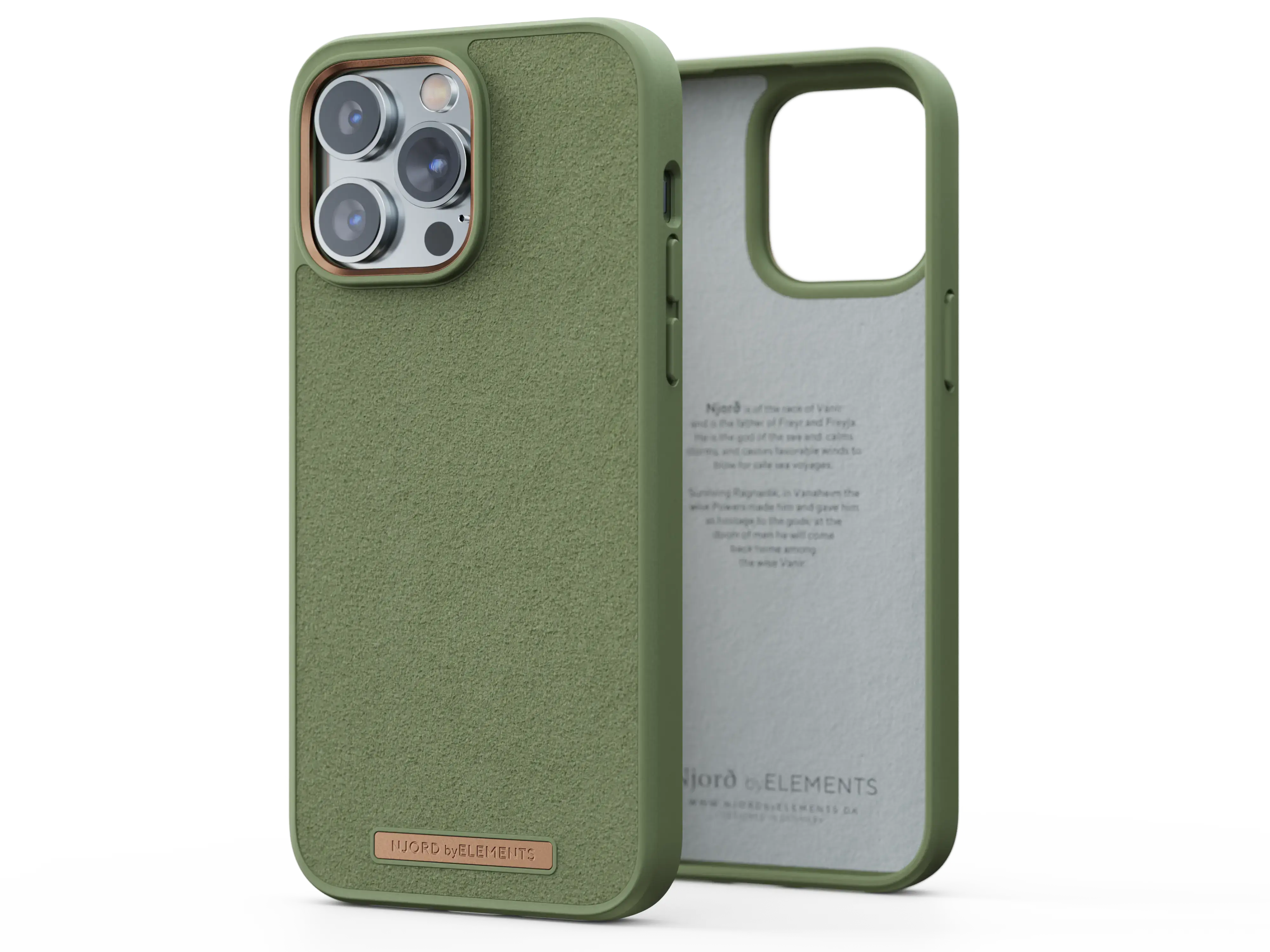 Чохол Njord Suede Comfort+ Case for iPhone 14 Pro Max - Olive (NA44CM06)