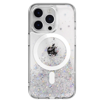 Чохол SwitchEasy Starfield M 3D Glitter Resin Case with MagSafe for iPhone 14 Pro - Transparent (SPH61P021TR22)