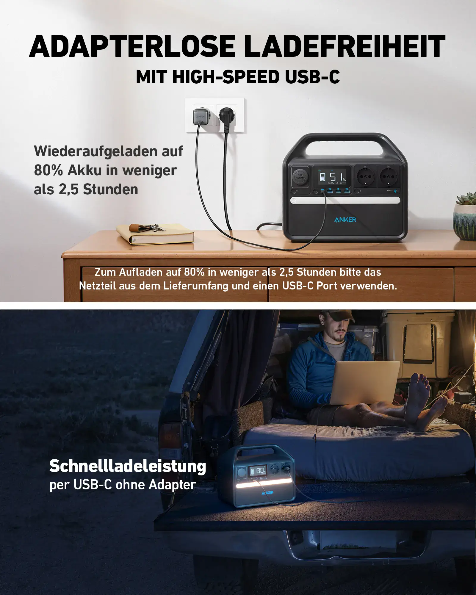 Портативна зарядна станція Anker 535 PowerHouse - 512Wh | 500W
