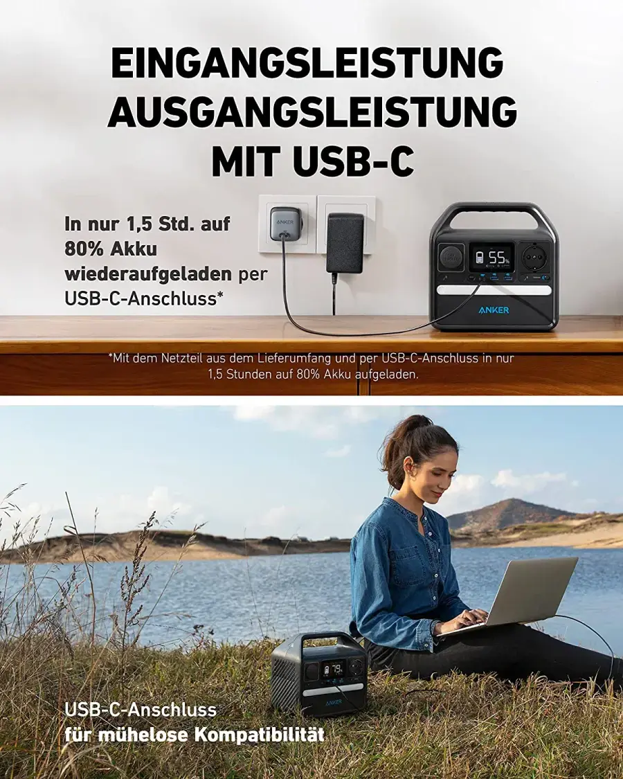 Портативна зарядна станція Anker 521 PowerHouse - 256Wh | 300W (A1720313)
