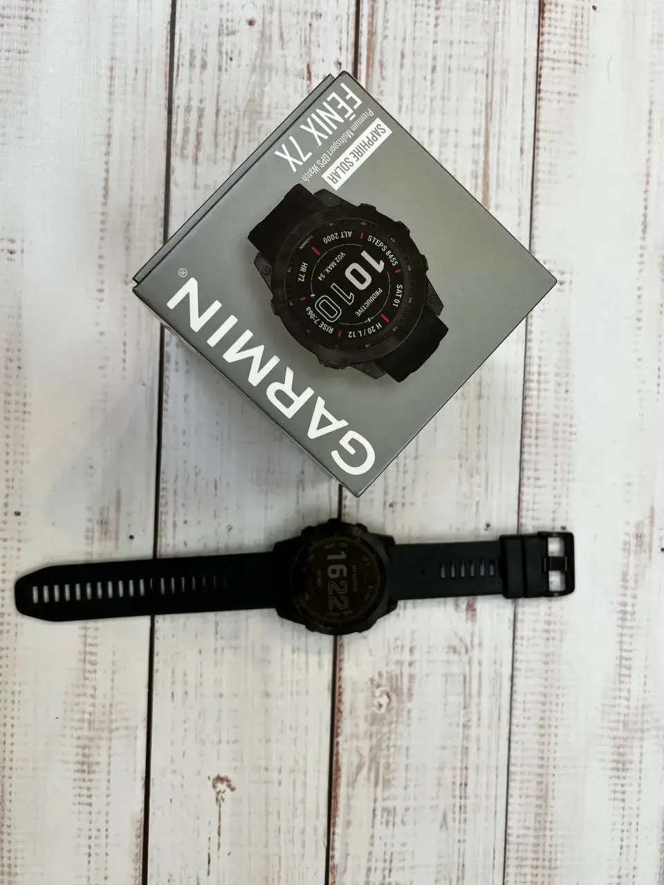 ⌚️USED Смарт-годинник Garmin Fenix 7X Sapphire Solar Black DLC Titanium with Black Band (010-02541-22/23), (Стан - 9.5/10 у використанні 1 місяць, Комплект - повний | гарантія - 1 міс.)