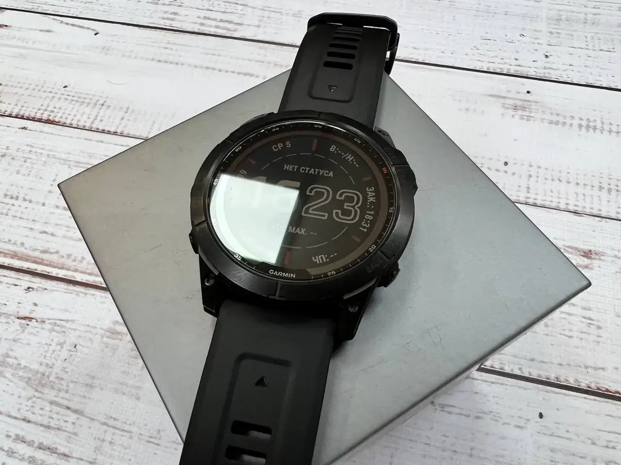 ⌚️USED Смарт-годинник Garmin Fenix 7X Sapphire Solar Black DLC Titanium with Black Band (010-02541-22/23), (Стан - 9.5/10 у використанні 1 місяць, Комплект - повний | гарантія - 1 міс.)