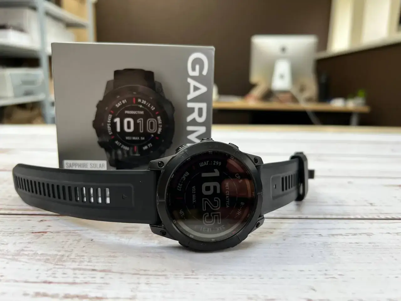 ⌚️USED Смарт-годинник Garmin Fenix 7X Sapphire Solar Black DLC Titanium with Black Band (010-02541-22/23), (Стан - 9.5/10 у використанні 1 місяць, Комплект - повний | гарантія - 1 міс.)
