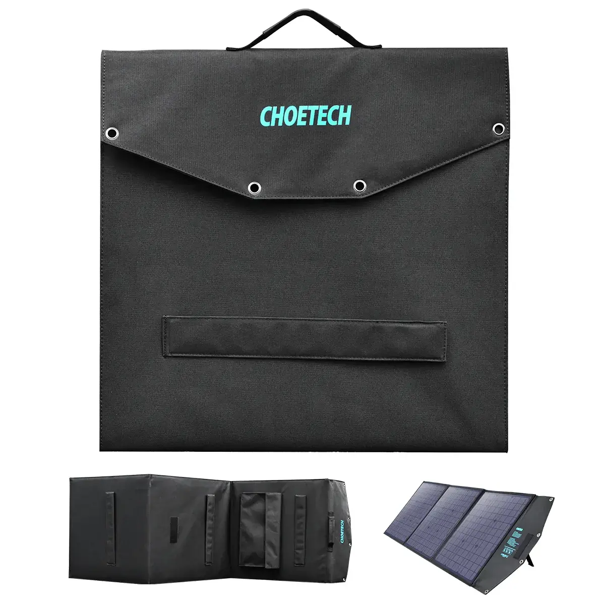 Зарядний пристрій на сонячній батареї Choetech 120W Foldable Solar Charger Panel with Kickstands 18V DC+60W PD Type C (SC008)