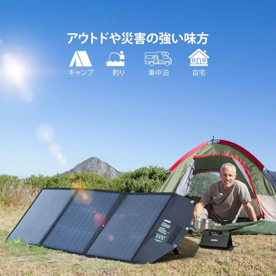 Зарядний пристрій на сонячній батареї Choetech 120W Foldable Solar Charger Panel with Kickstands 18V DC+60W PD Type C (SC008)