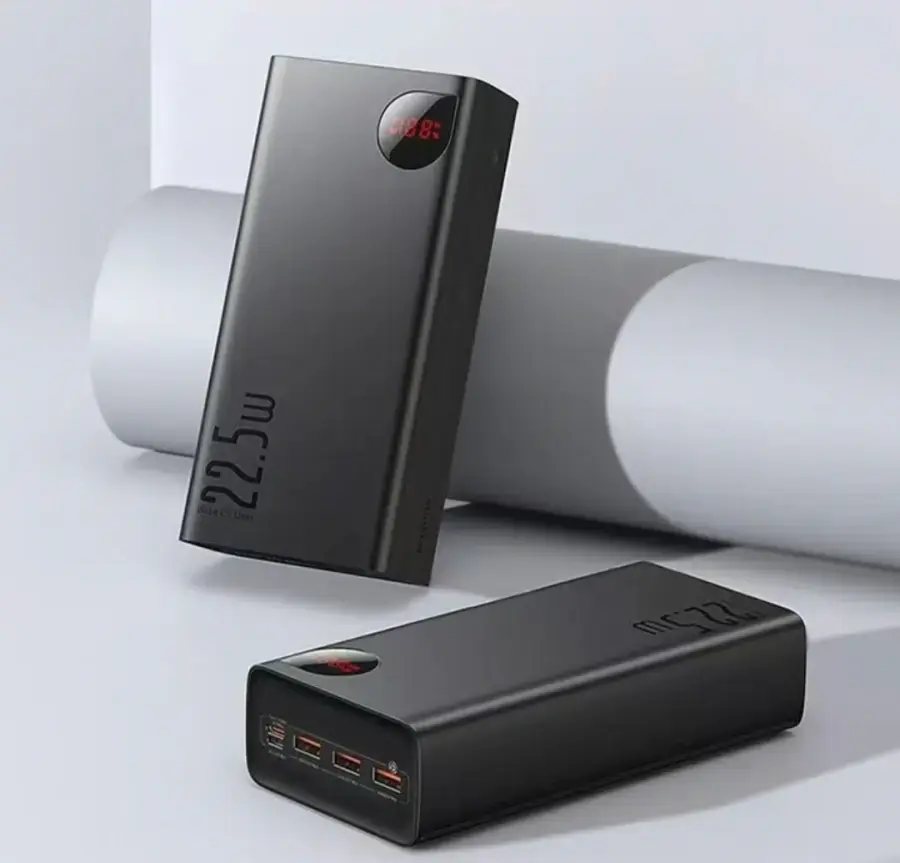 Зовнішній акумулятор Baseus Adaman Metal Digital Display Quick Charge Power Bank 40000mAh 22.5W Black (PPAD020001)