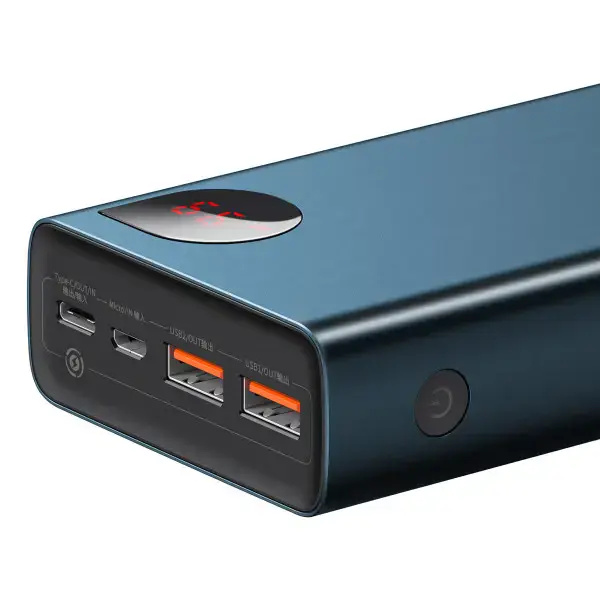 Зовнішній акумулятор Baseus Adaman Metal Digital Display Quick Charge Power Bank 65W 20000mAh Blue (PPIMDA-D03)