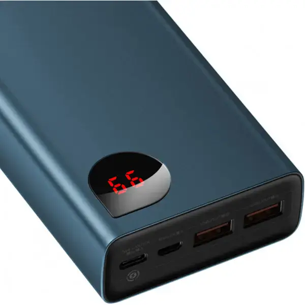 Зовнішній акумулятор Baseus Adaman Metal Digital Display Quick Charge Power Bank 65W 20000mAh Blue (PPIMDA-D03)